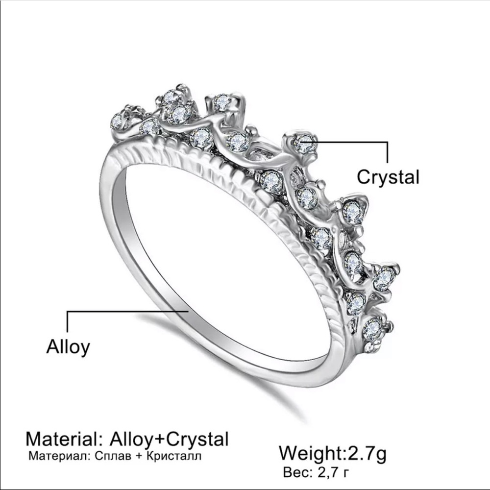silver crown ring - Picture 4 of 5